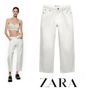 ZARA | Ecru | ZW THE STRAIGHT CROPPED JEANS